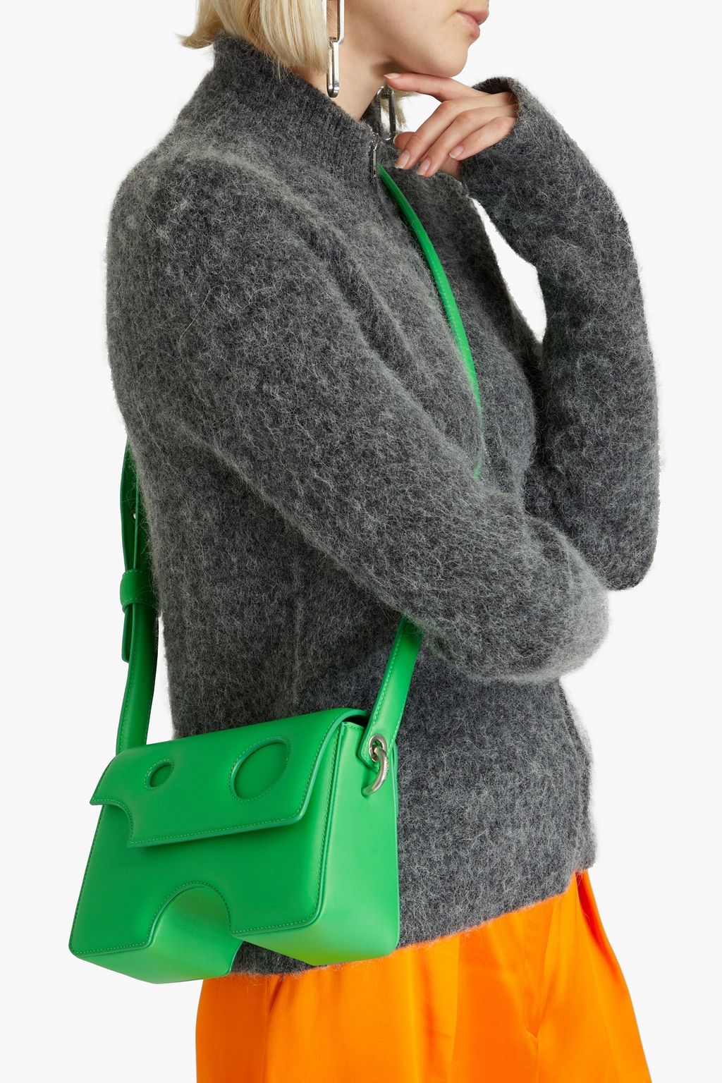 OFF-WHITE™ Burrow Crossbody Bag aus Leder mit Cut-outs