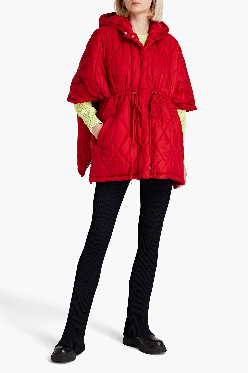 DEREK LAM 10 CROSBY Payton quilted padded shell hooded poncho