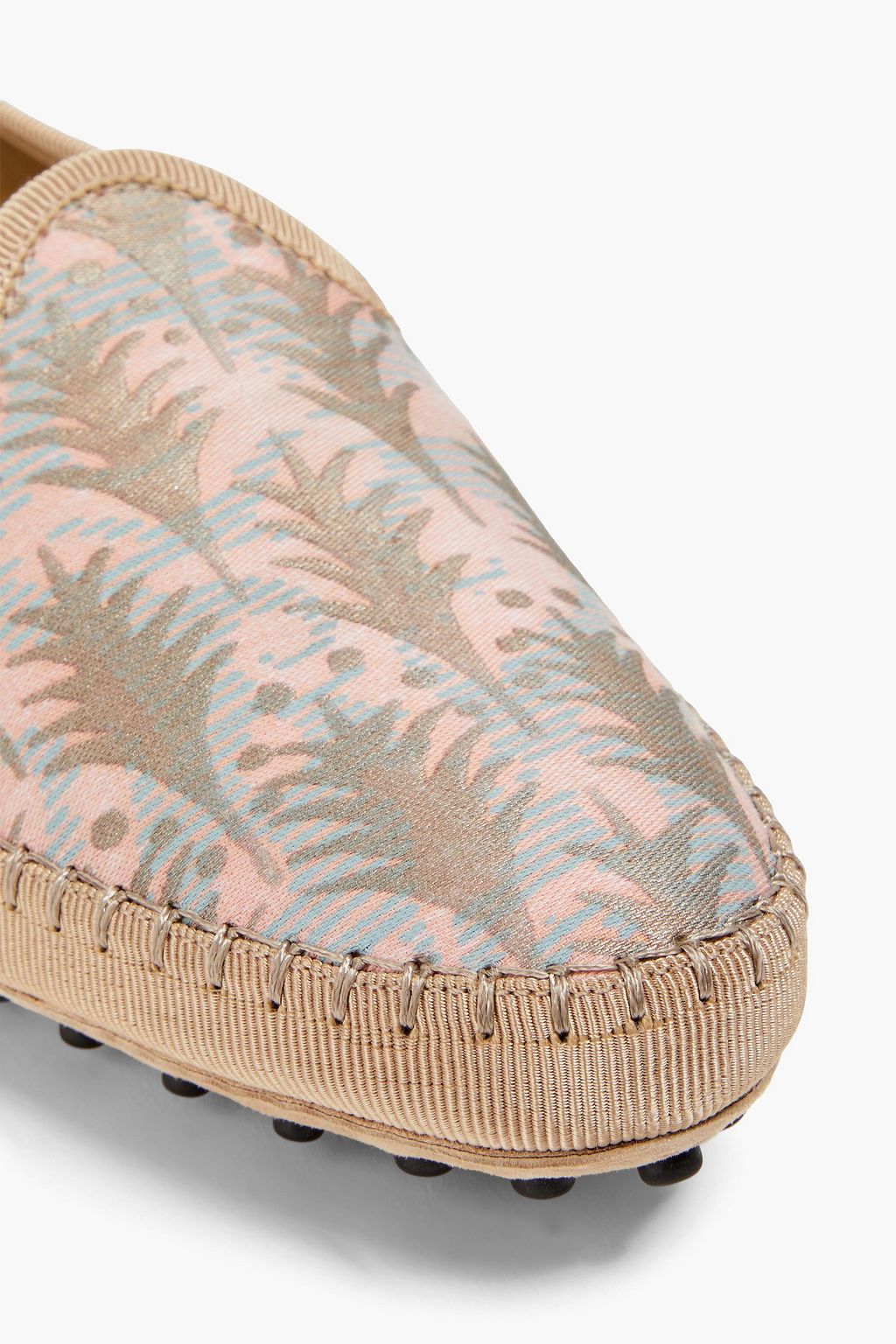 TOD'S حذاء لوفر «غومينو» من الكانفاس مزين بطبعات