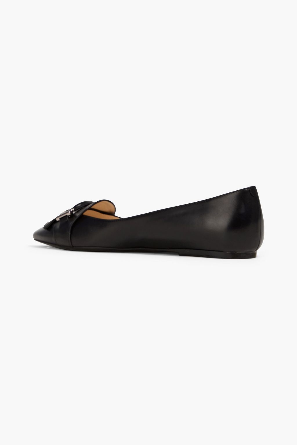 TOD'S T-Ring fringed leather point-toe flats