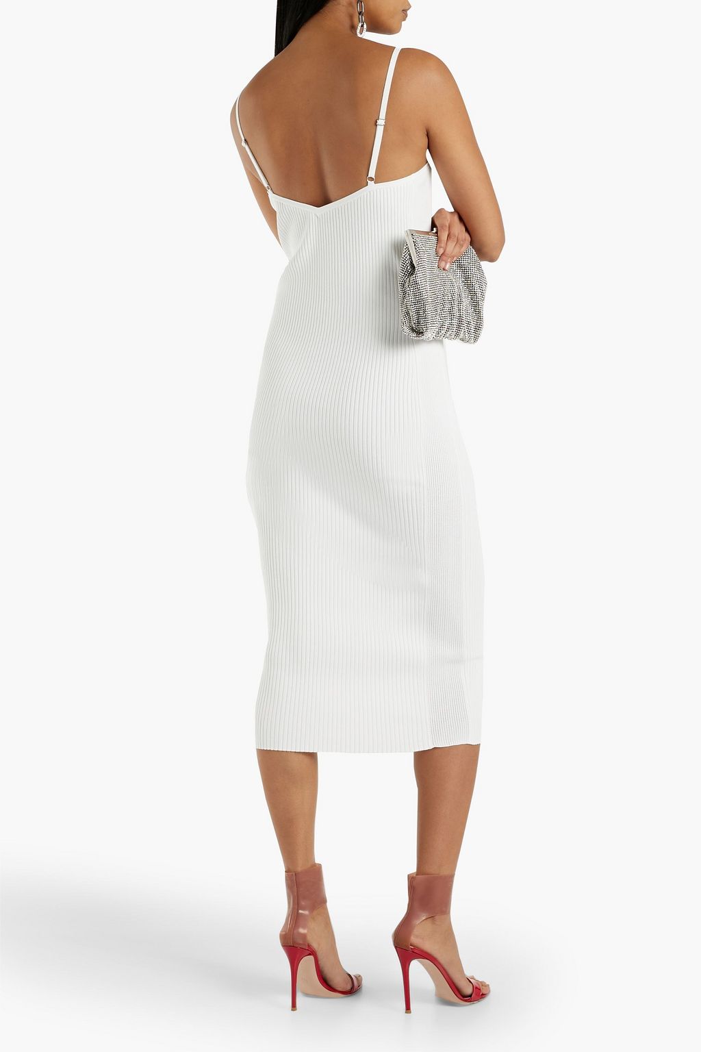 HELMUT LANG Ribbed-knit midi dress
