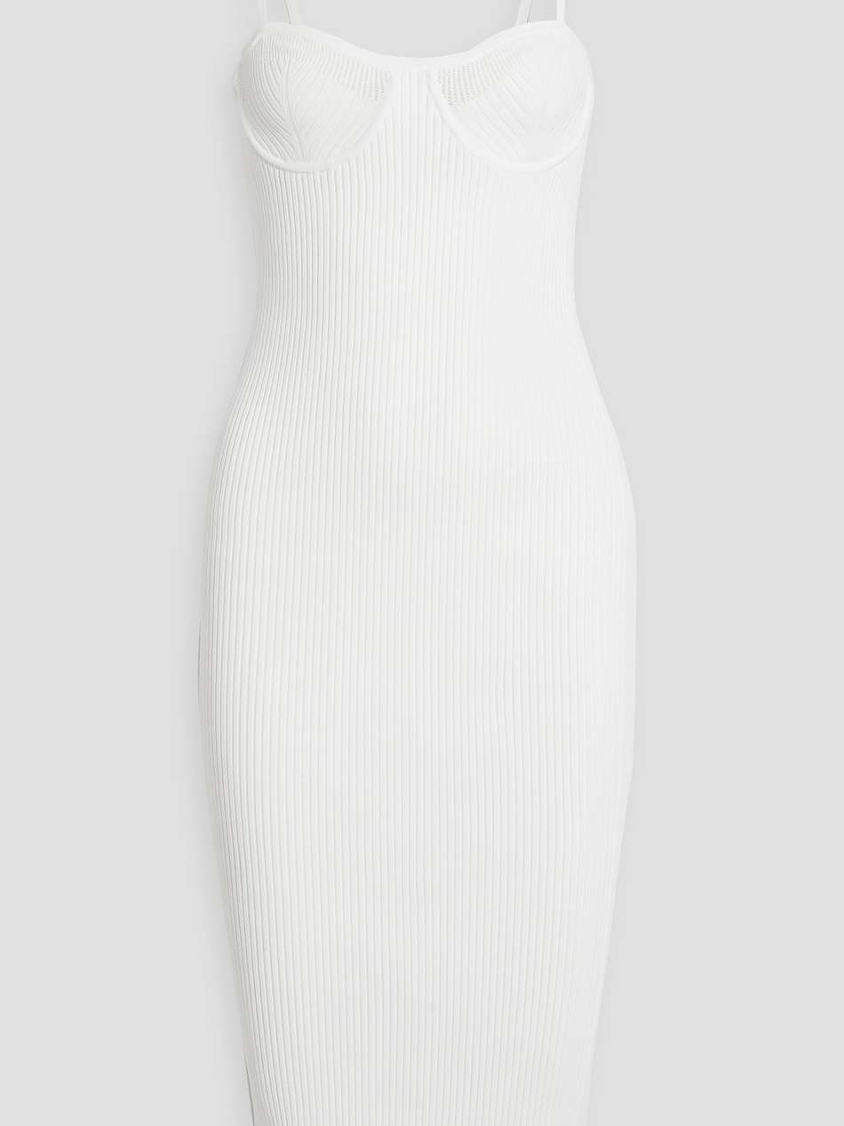 ribbed-knit midi dress