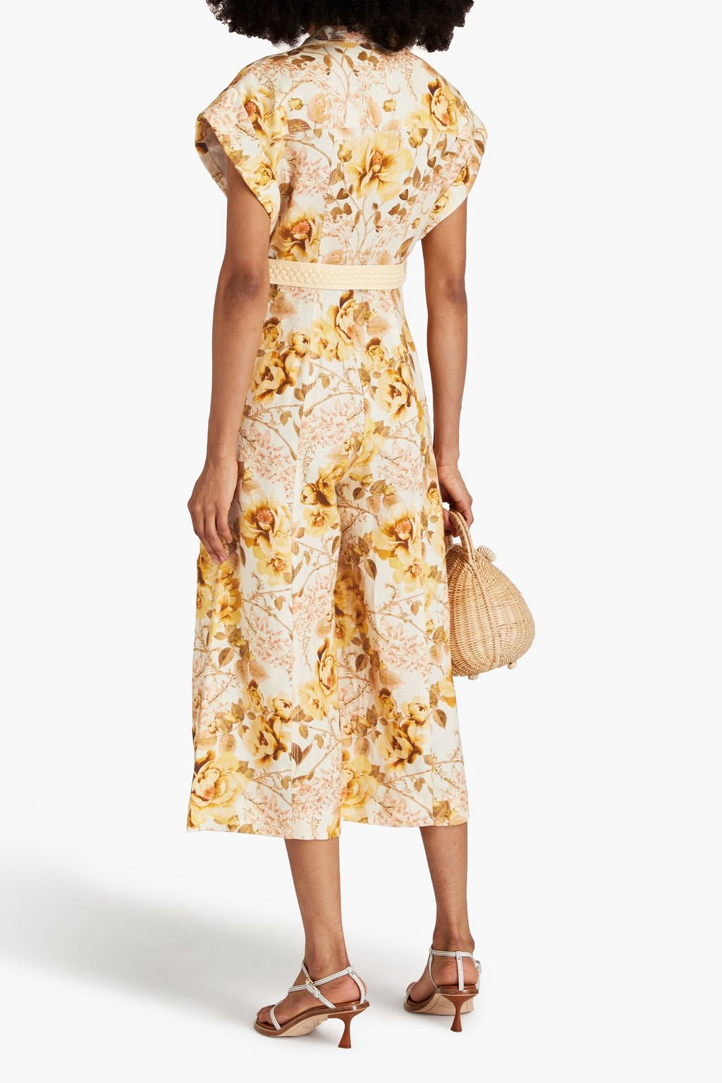 ZIMMERMANN Cropped floral-print linen jumpsuit