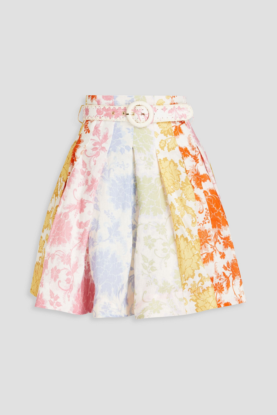 Zimmermann Postcard High-rise Linen Miniskirt In White