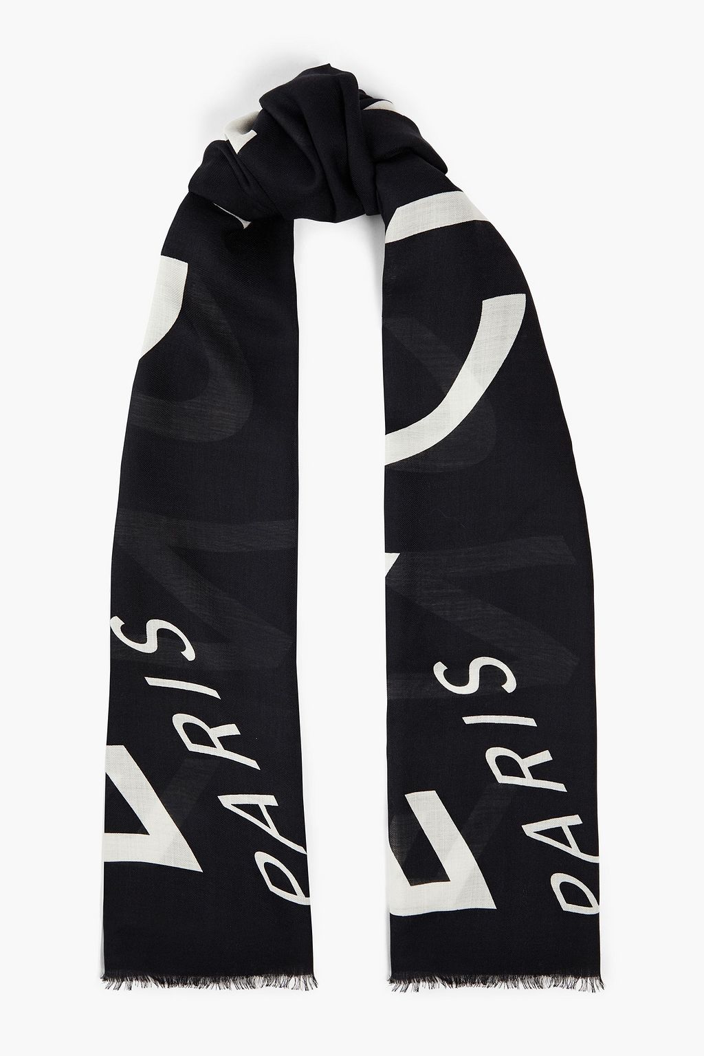 GIVENCHY Printed wool and silk-blend twill scarf