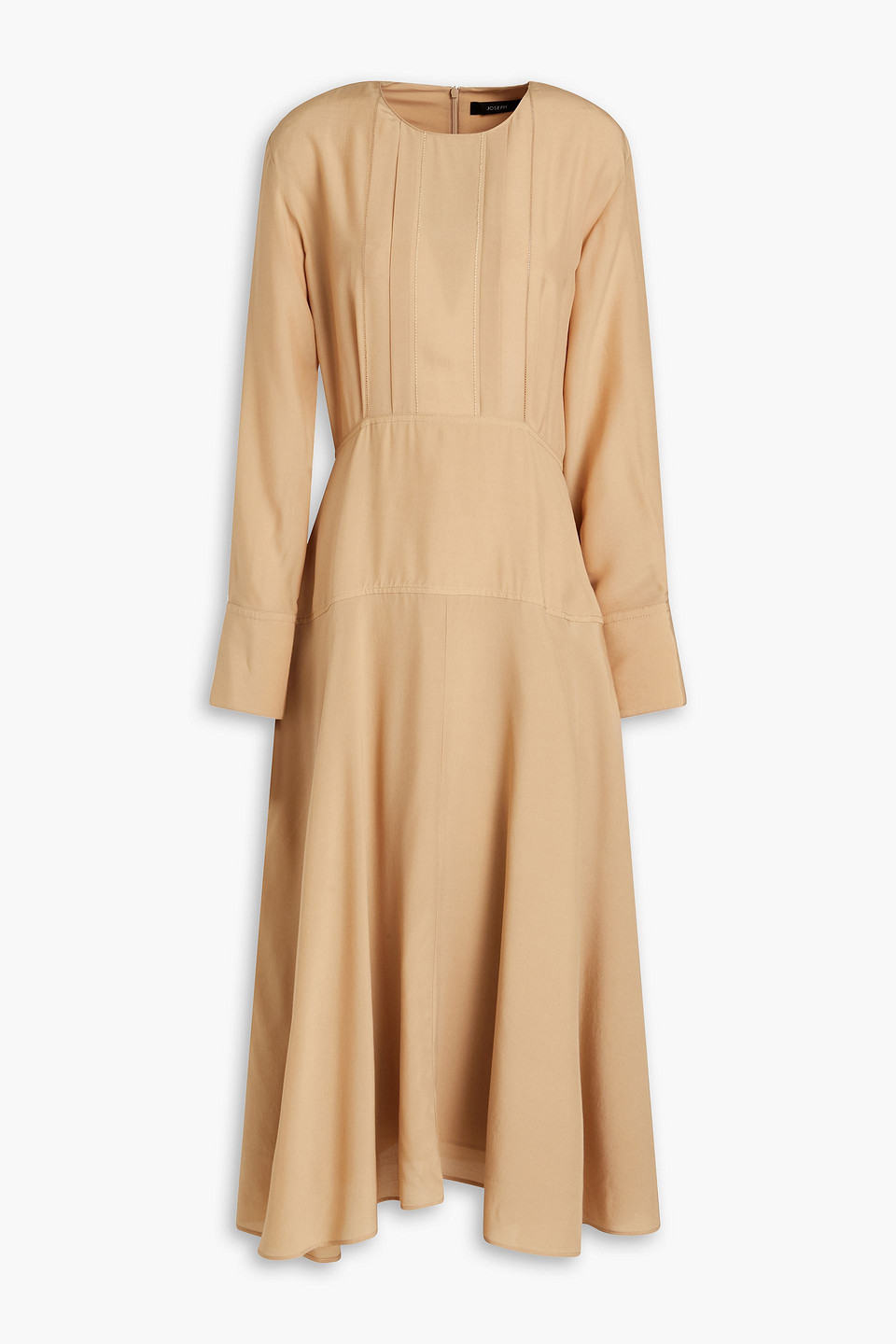 Joseph Dalary Silk Crepe De Chine Midi Dress In Brown