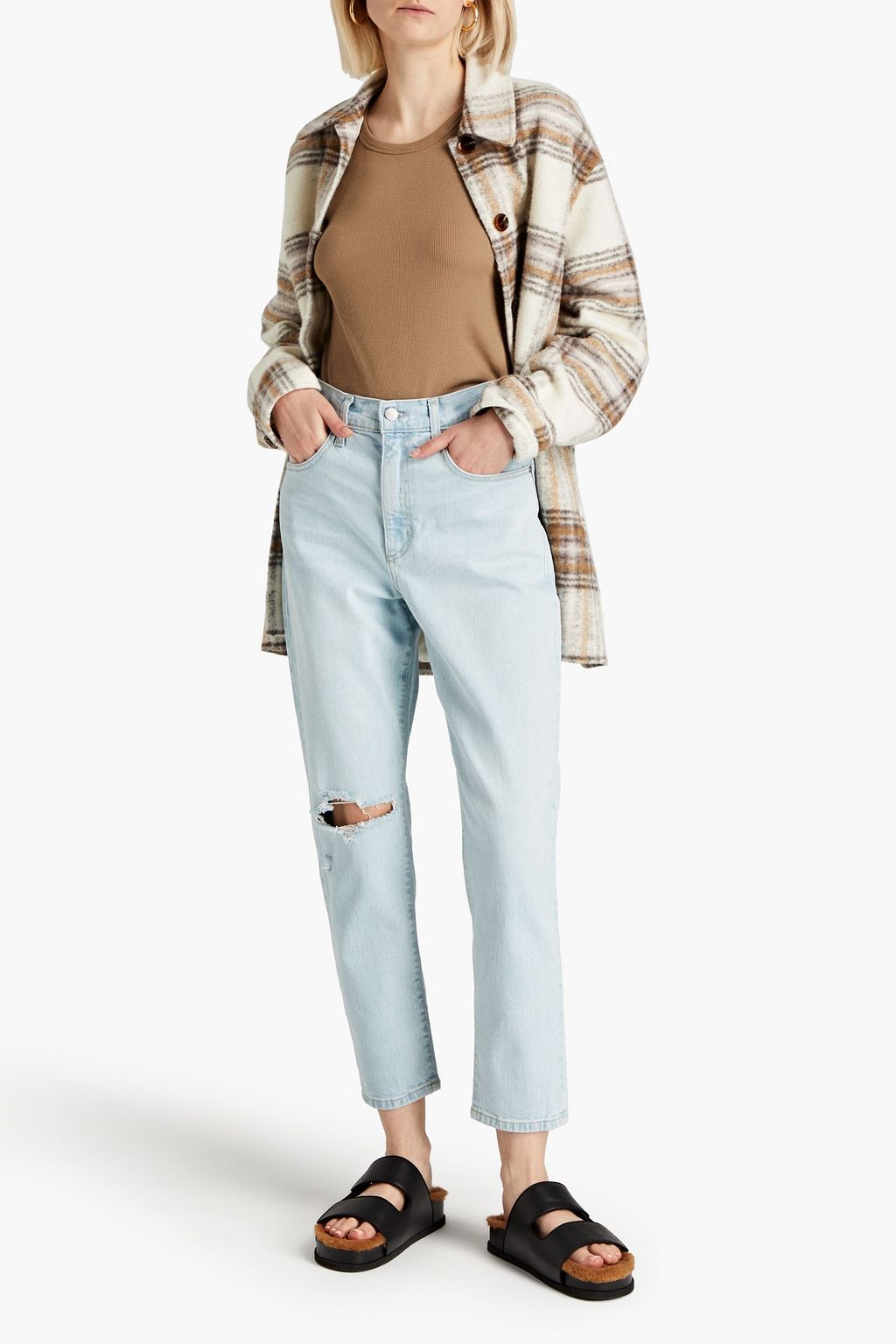 NOBODY DENIM بنطلون جينز قصير ’فرانكي’ بقصة أرجل مستقيمة وبخصر مرتفع