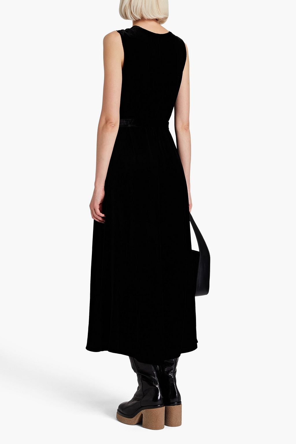 JOSEPH Dorsay velvet midi dress