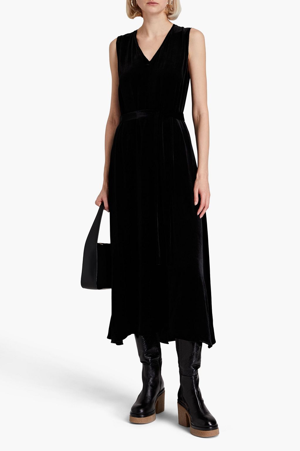 JOSEPH Dorsay velvet midi dress