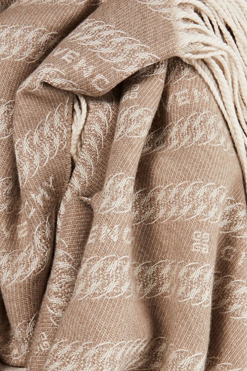 GIVENCHY Fringed wool and cashmere-blend jacquard scarf