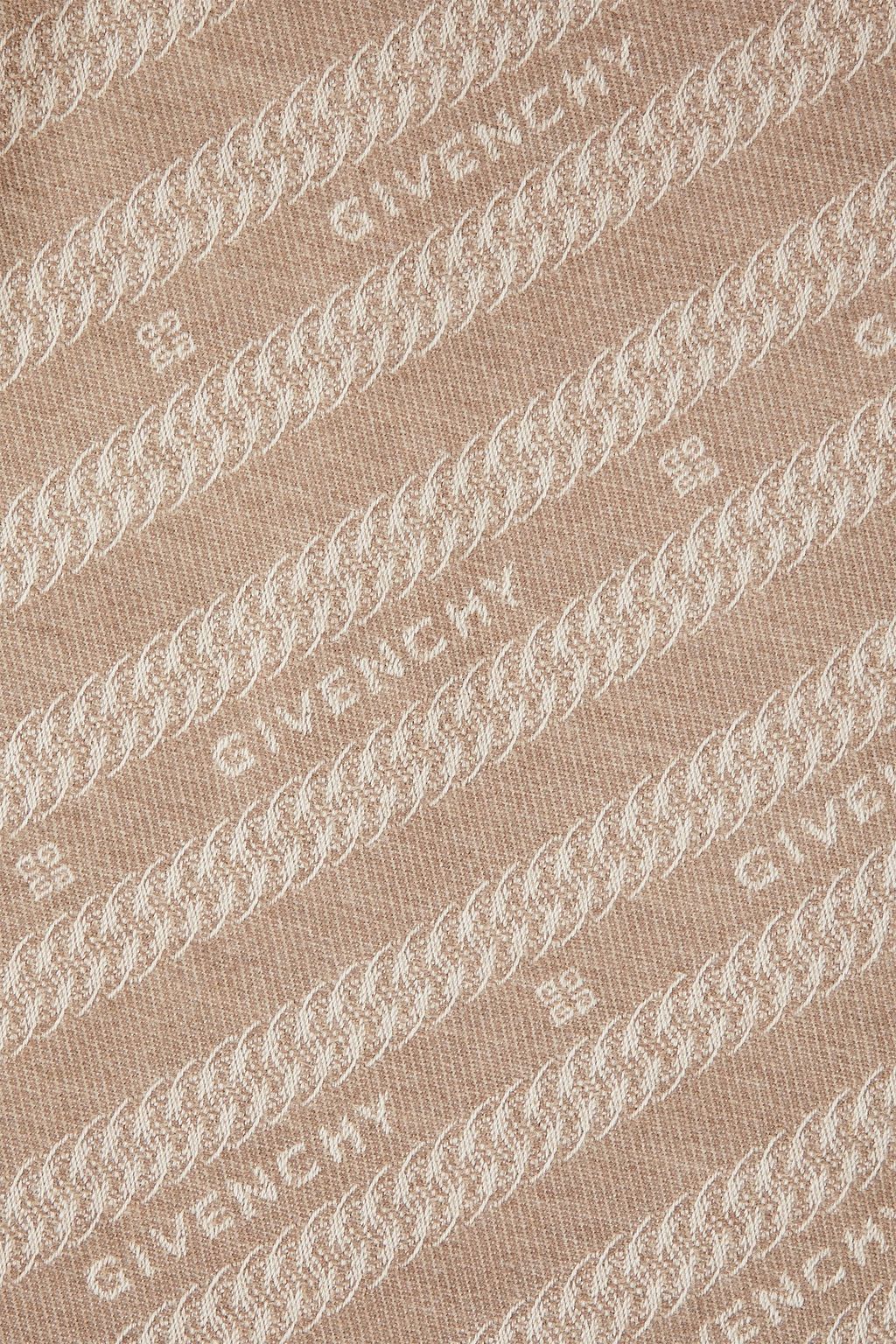 GIVENCHY Fringed wool and cashmere-blend jacquard scarf