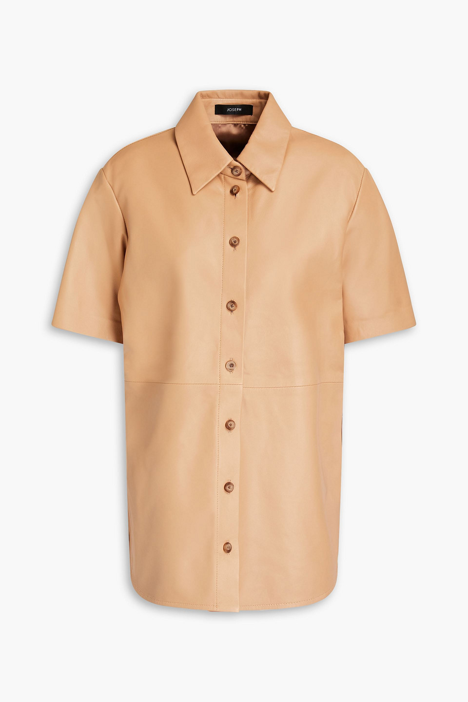 Joseph Bruni Leather Shirt In Sand