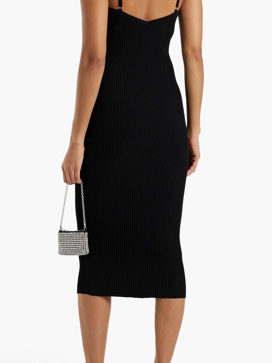 ribbed-knit midi dress