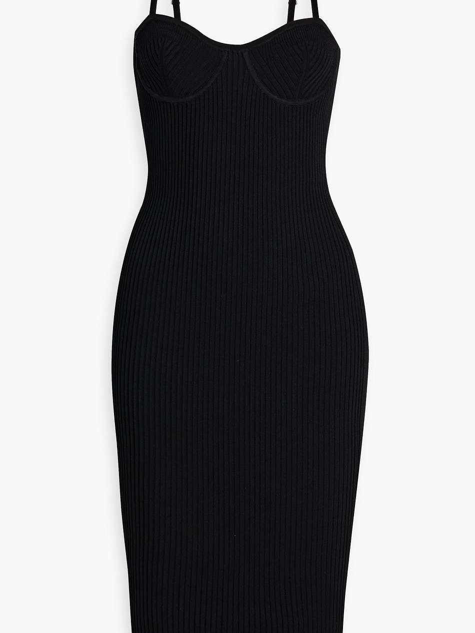 ribbed-knit midi dress