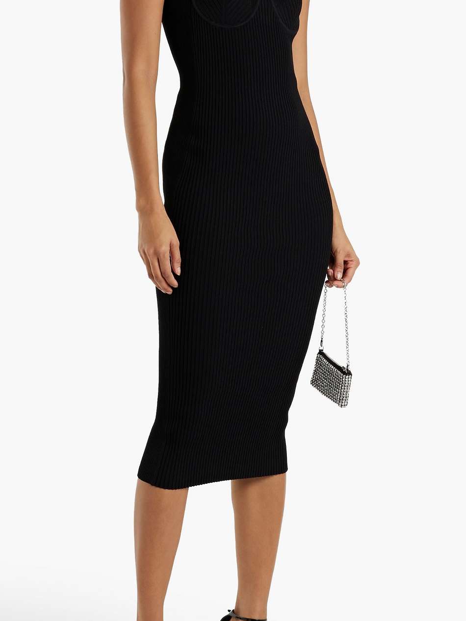 ribbed-knit midi dress