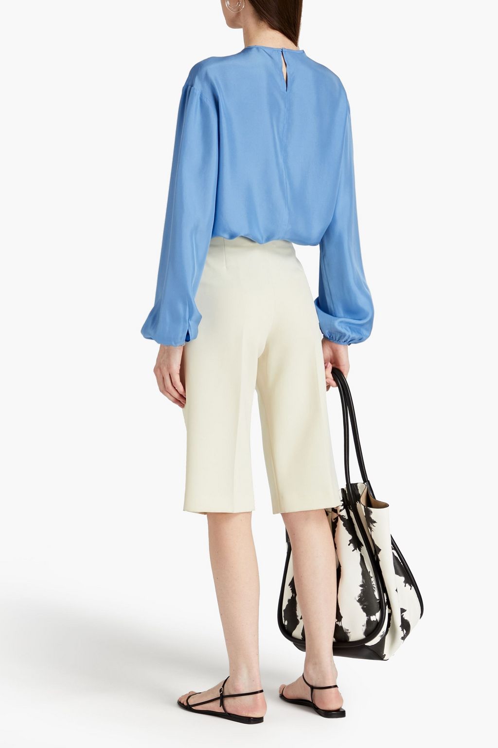 JOSEPH Belina gathered silk-habotai blouse