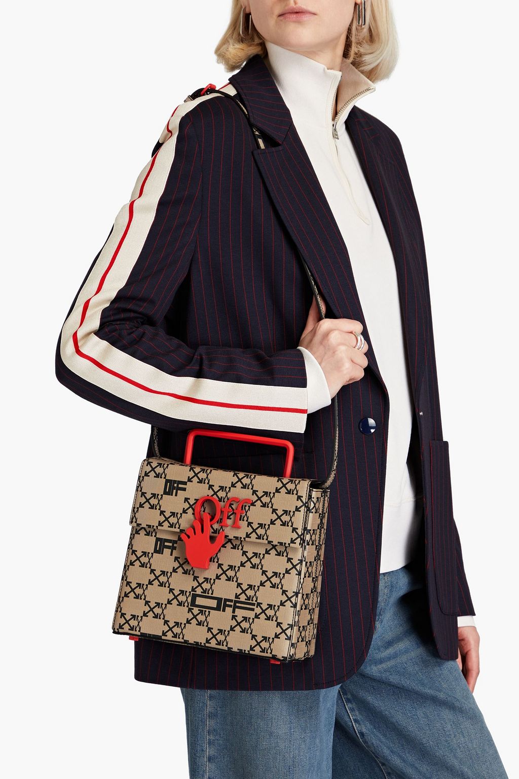OFF-WHITE™ Jitney 1.4 logo-print leather tote