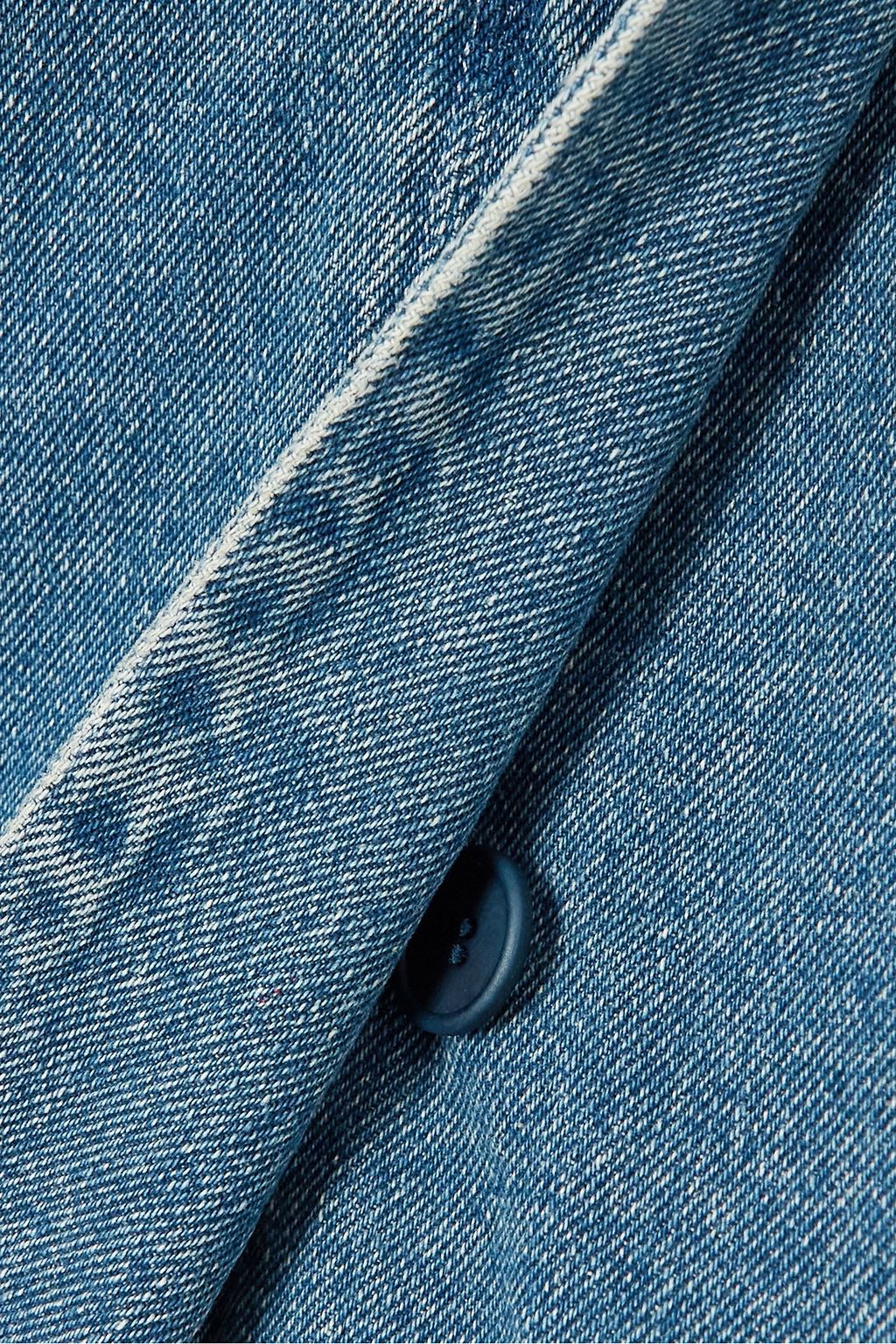 CORMIO Victoria bow-detailed cutout denim mini wrap skirt