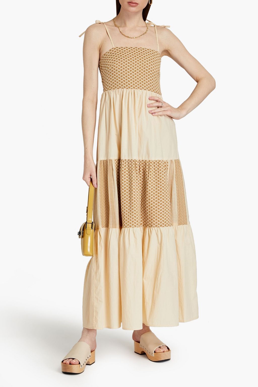 SUMMERY COPENHAGEN Addison gathered cottonjacquard maxi dress THE