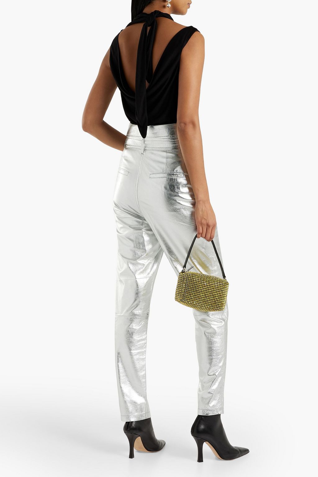 HELMUT LANG Draped cutout stretch-jersey top