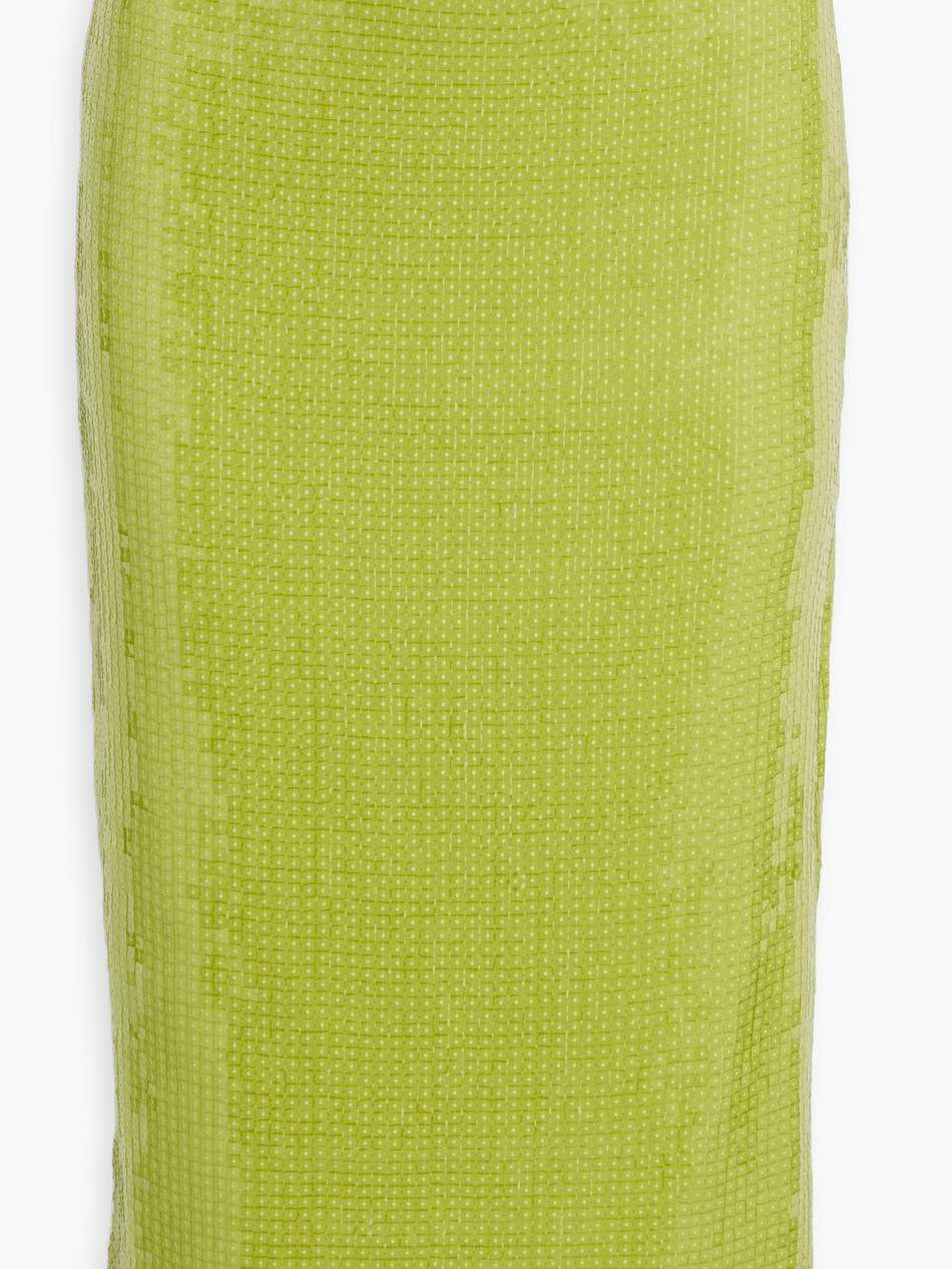 sequined mesh midi skirt