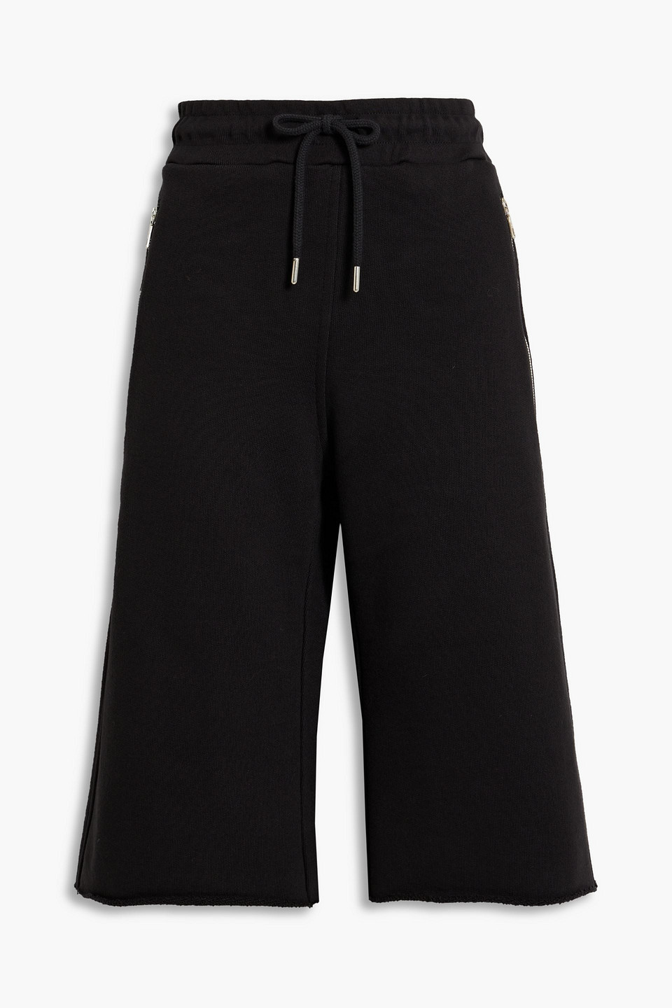 Dries Van Noten Black Terry Zipped Shorts In Black
