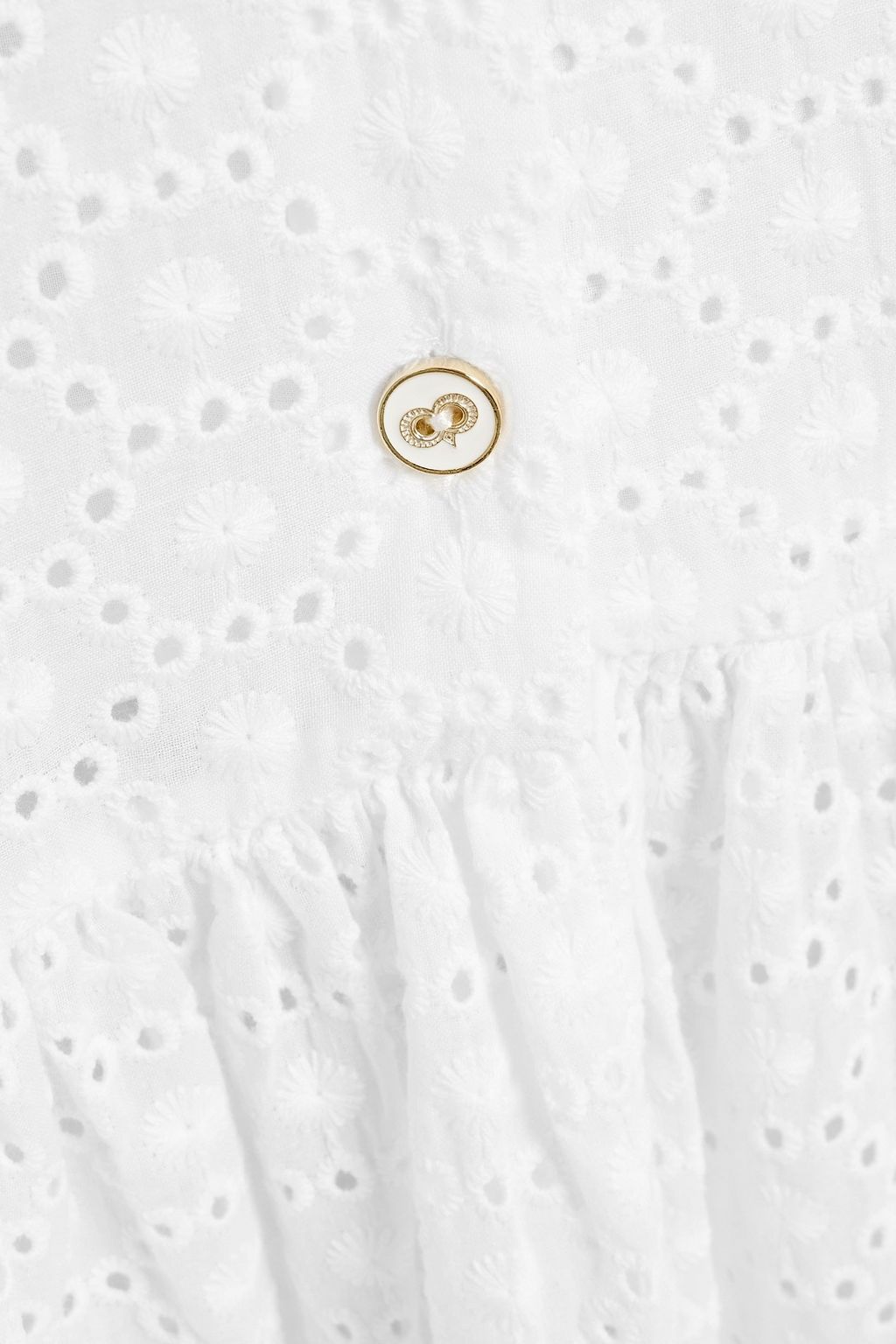 CAROLINE CONSTAS Raya gathered broderie anglaise cotton midi skirt