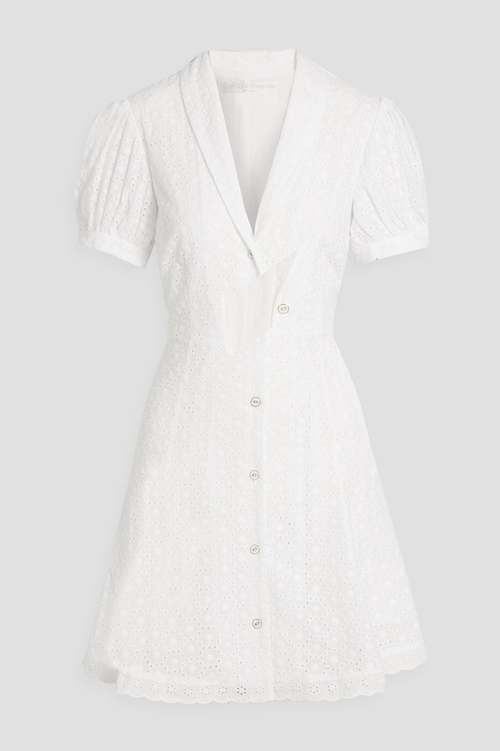 CAROLINE CONSTAS Bel broderie anglaise cotton mini shirt dress | Sale up to  70% off | THE OUTNET