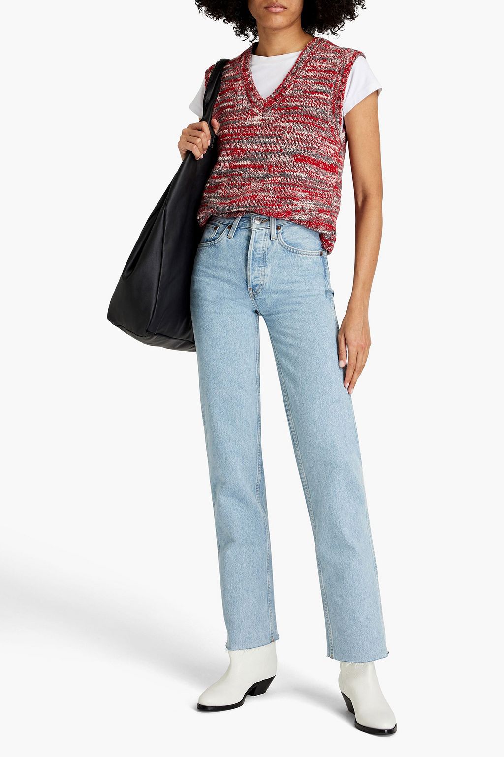 RE/DONE 90s distressed high-rise straight-leg jeans