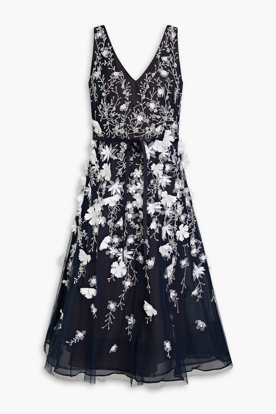 marchesa notte embellished tulle midi dress Marchesa Embellished Tulle Midi Dress In Black - 65% Off