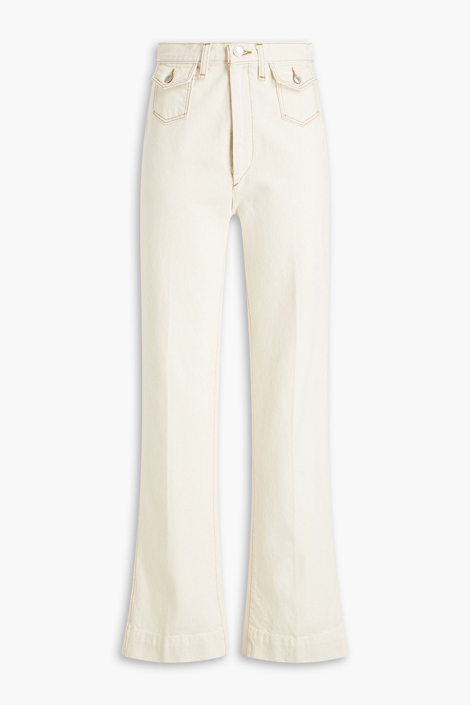 Re/done 70s High-rise Wide-leg Jeans In Ecru