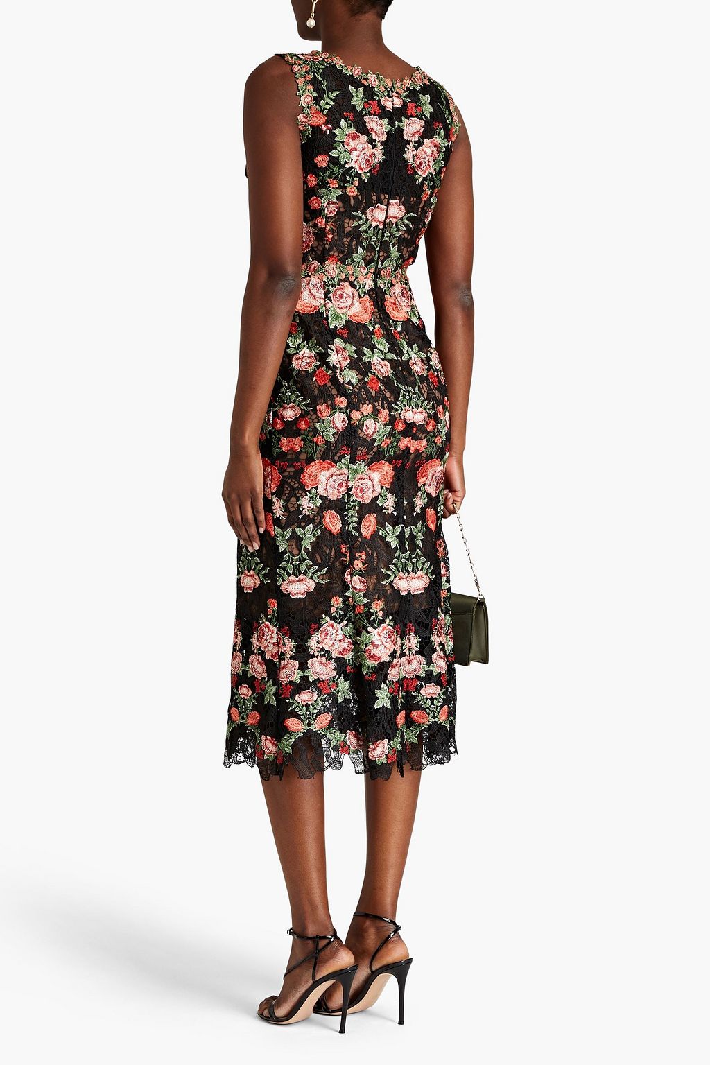 MARCHESA NOTTE Lace midi dress