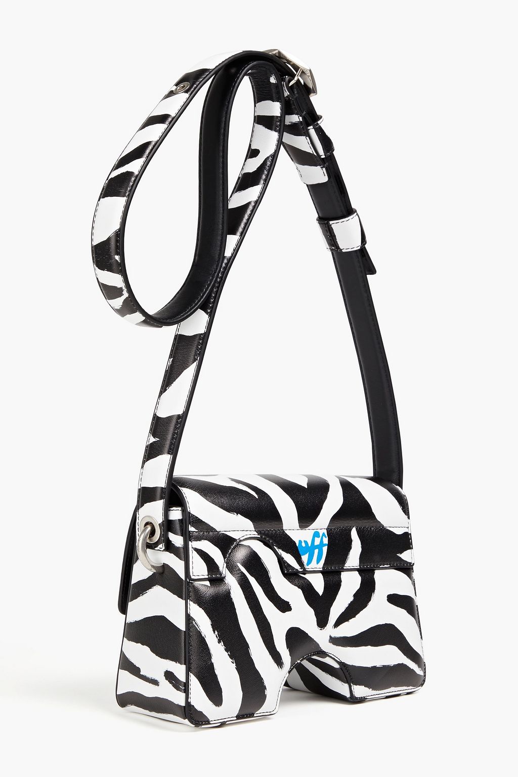 OFF-WHITE™ Burrow 22 zebra-print cutout leather shoulder bag