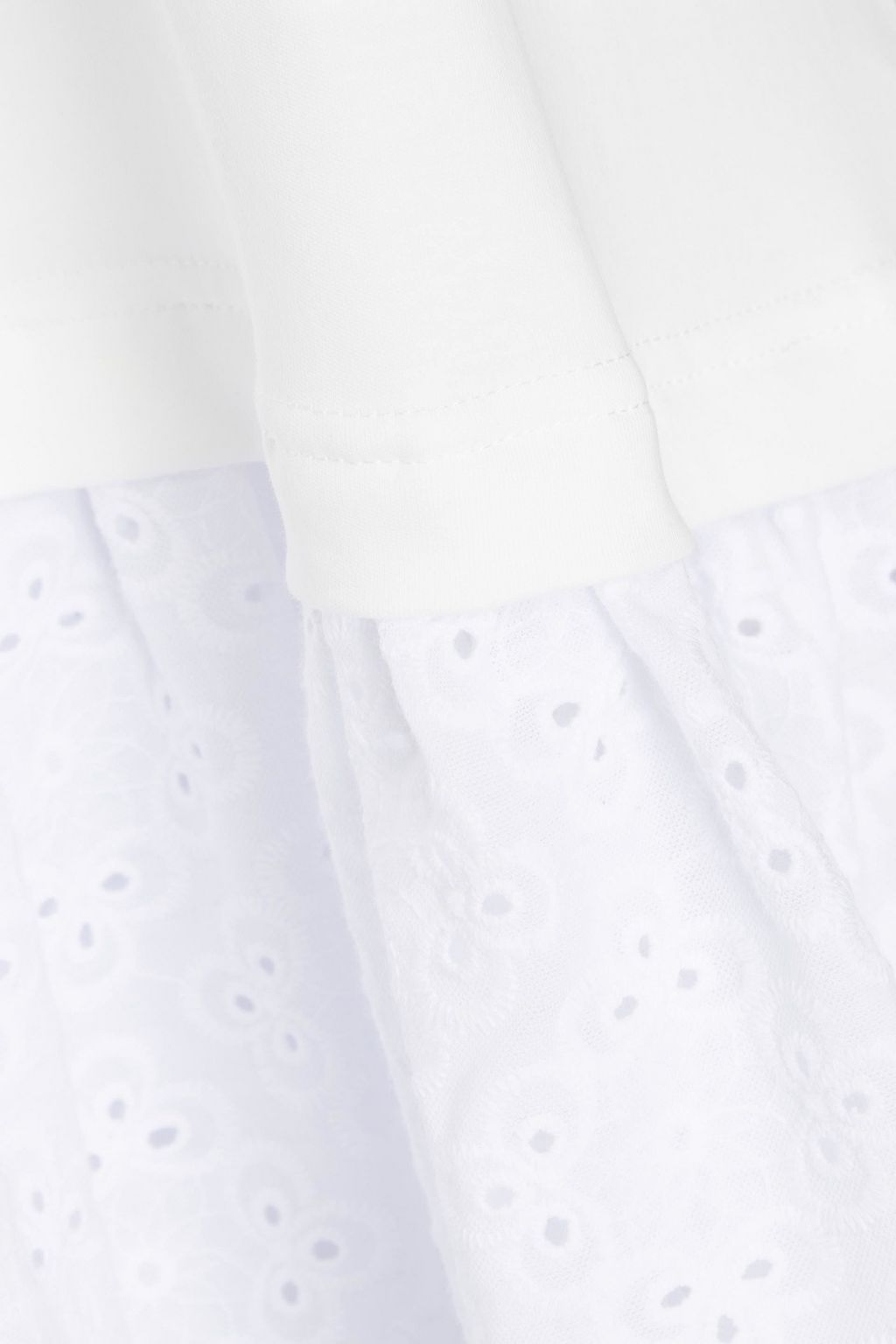 SEE BY CHLOÉ Broderie anglaise-paneled cotton-jersey mini dress