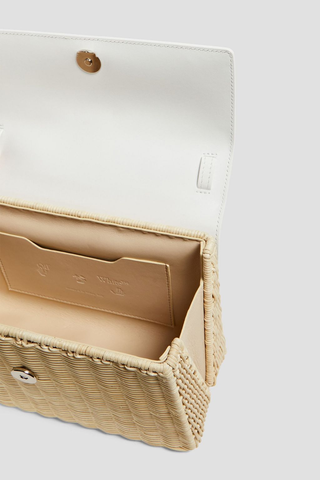 OFF-WHITE™ Jitney 1.4 leather and wicker tote