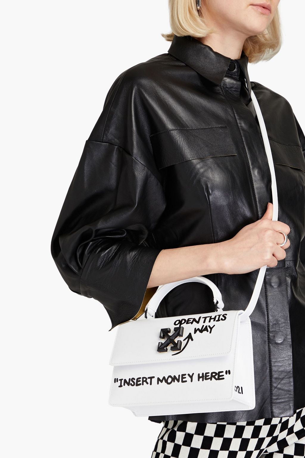 OFF-WHITE™ Jitney 1.4 printed leather tote