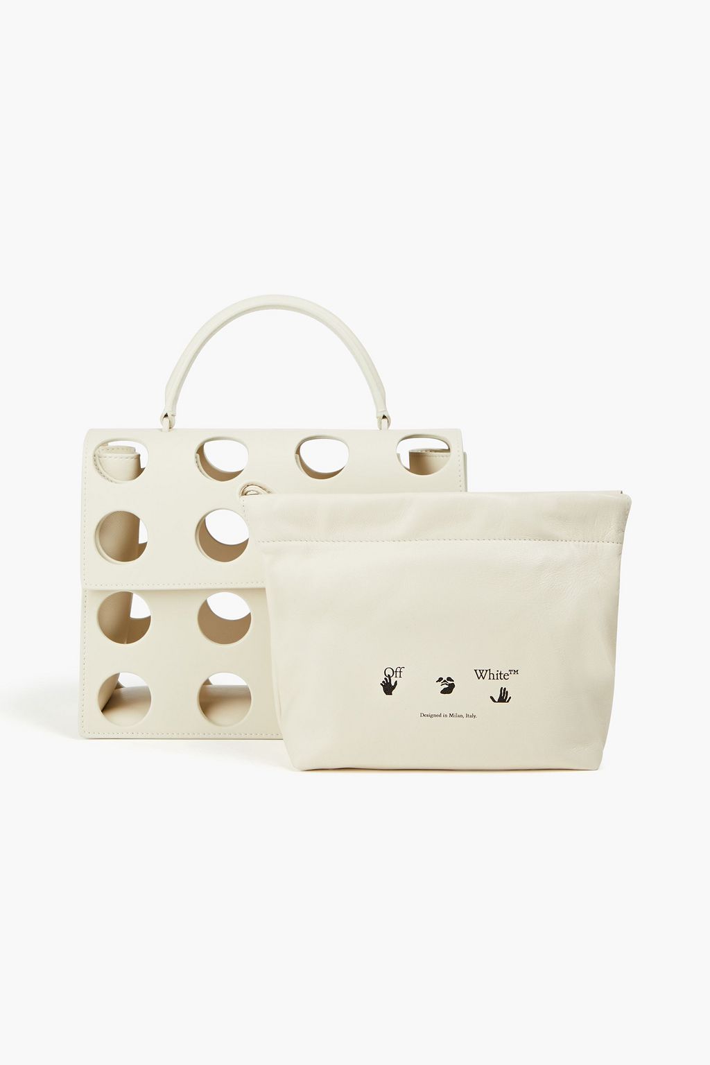 OFF-WHITE™ 2.8 Jitney Porthole cutout leather tote