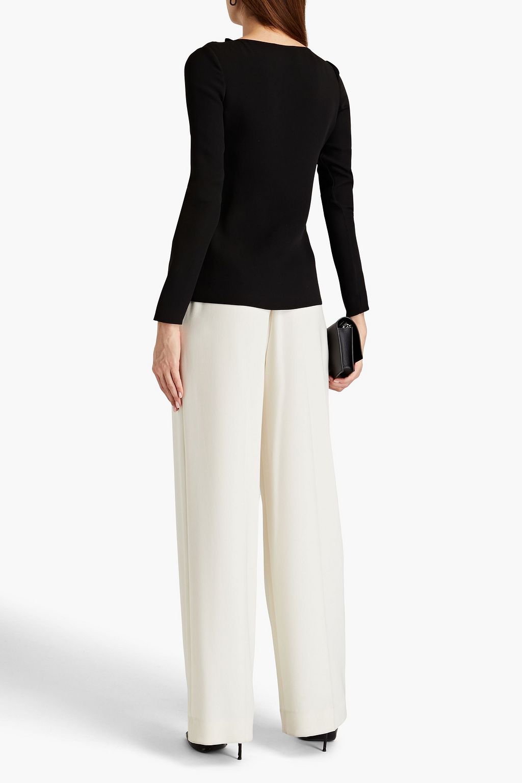 VALENTINO GARAVANI 비대칭 실크 크레이프 탑