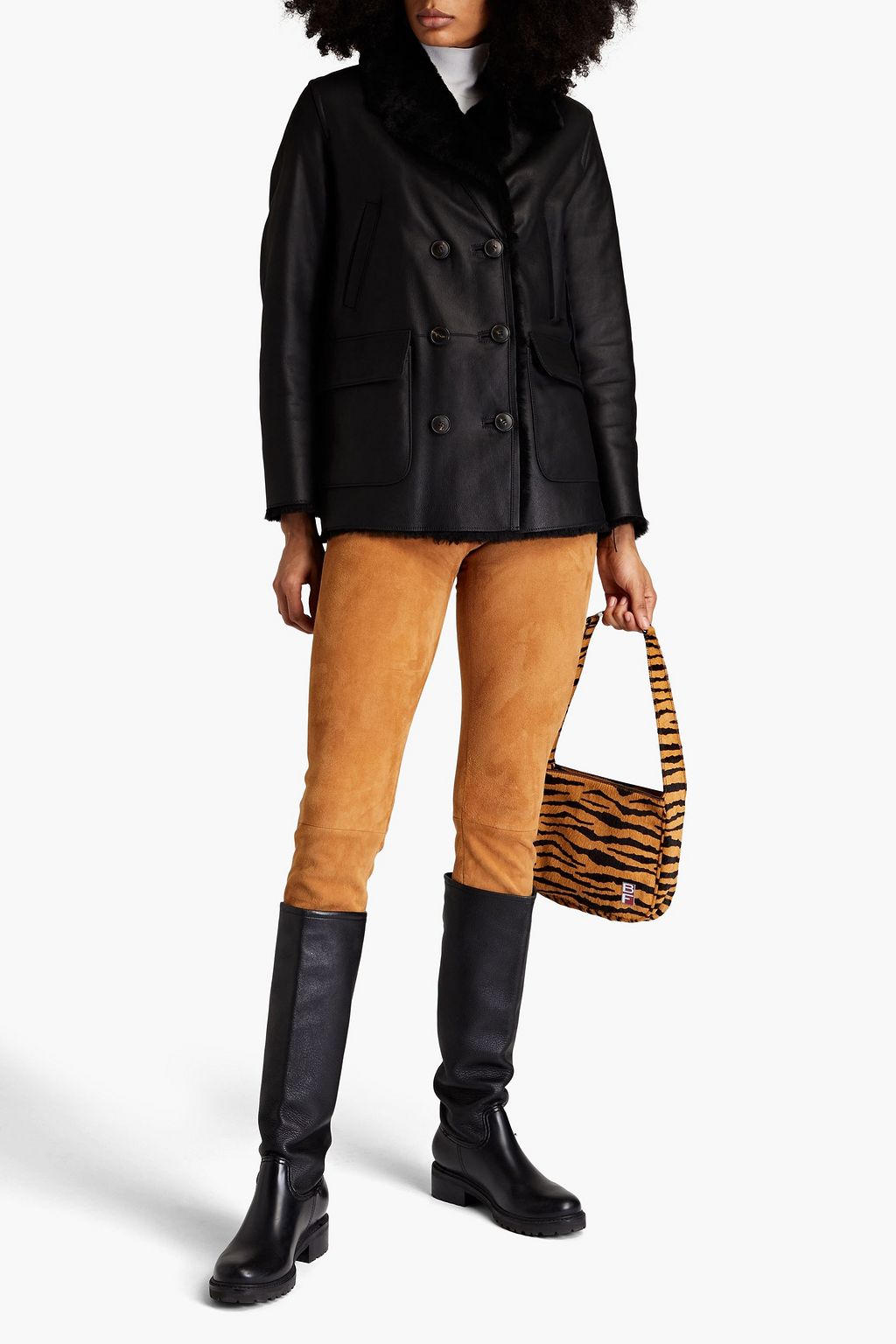 YVES SALOMON Double-breasted shearling jacket