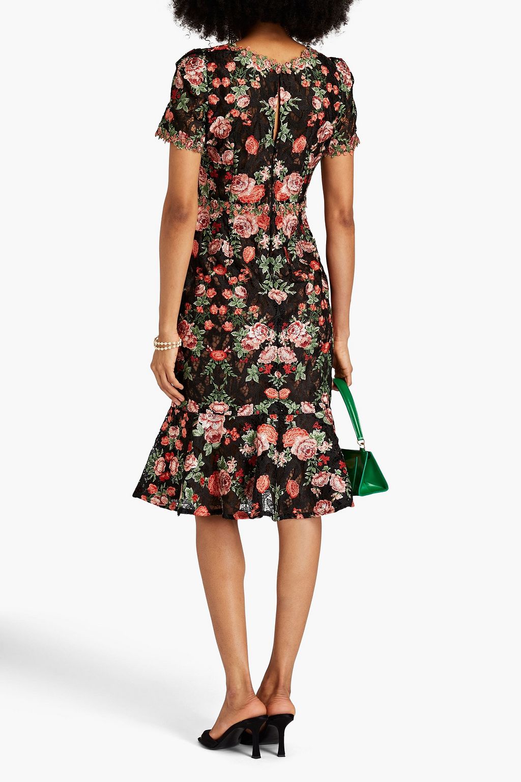 MARCHESA NOTTE Embroidered guipure lace dress