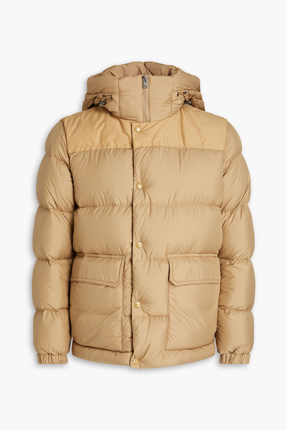 Woolrich Sierra Supreme Quilted Shell Hooded Down Jacket In Sand