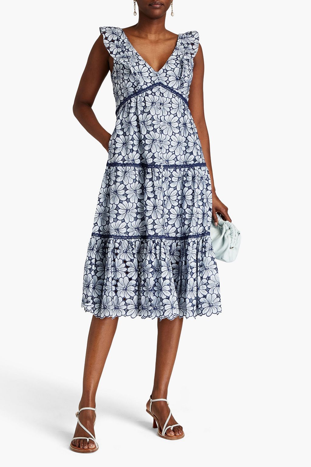 MARCHESA NOTTE Broderie anglaise cotton dress