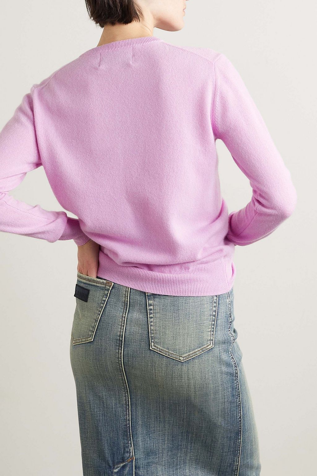 LINGUA FRANCA I Think I Love You appliquéd cashmere sweater