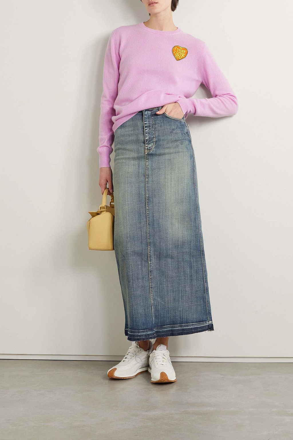 LINGUA FRANCA I Think I Love You appliquéd cashmere sweater