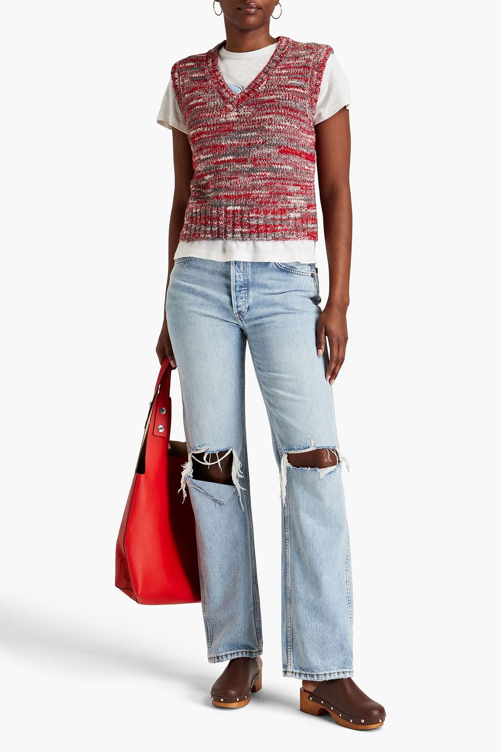Emerson Distressed High Rise Straight Leg Jeans main image 0