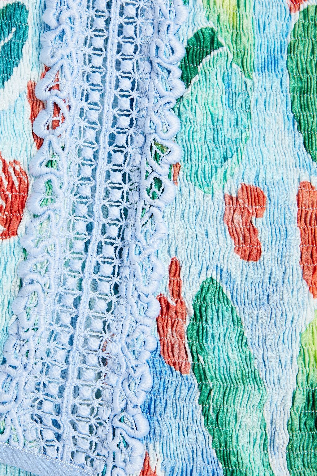 CHARO RUIZ IBIZA Shirred printed cotton-blend shorts