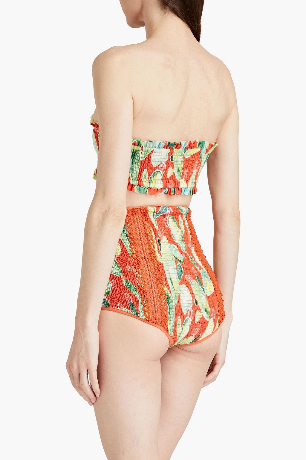 CHARO RUIZ IBIZA Shirred printed cotton-blend shorts