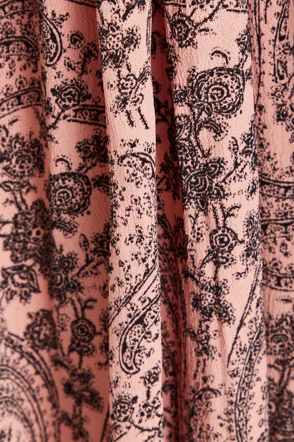 BYTIMO Gathered paisley-print crepe maxi wrap dress
