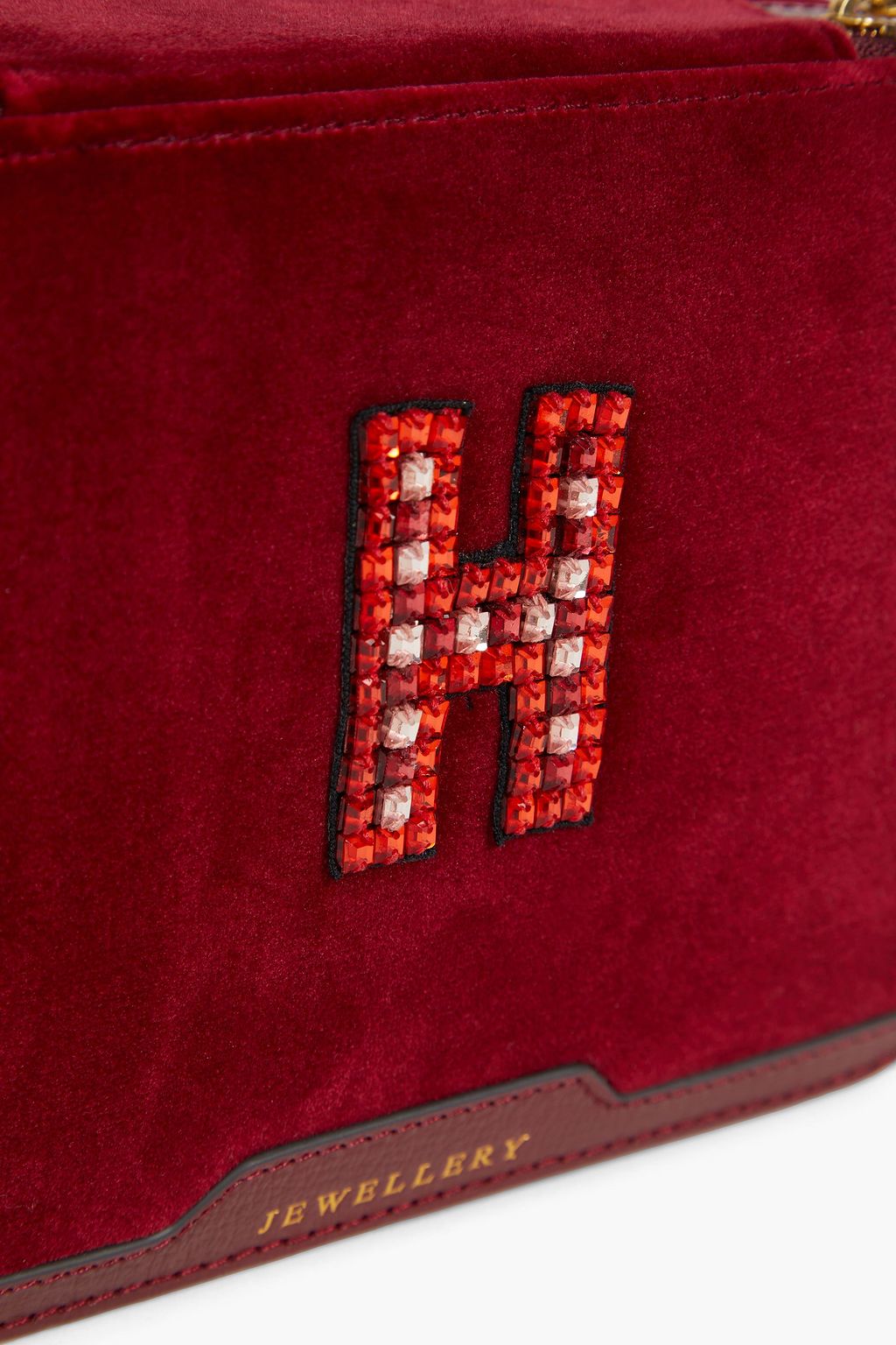 ANYA HINDMARCH Leathertrimmed velvet jewelry box THE