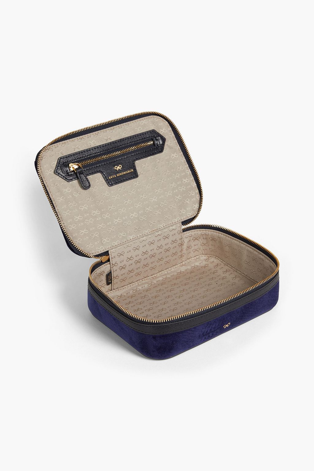 ANYA HINDMARCH Leathertrimmed velvet jewelry box THE